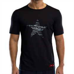 Black Slim Fit Twisted Star Men’s T-shirt