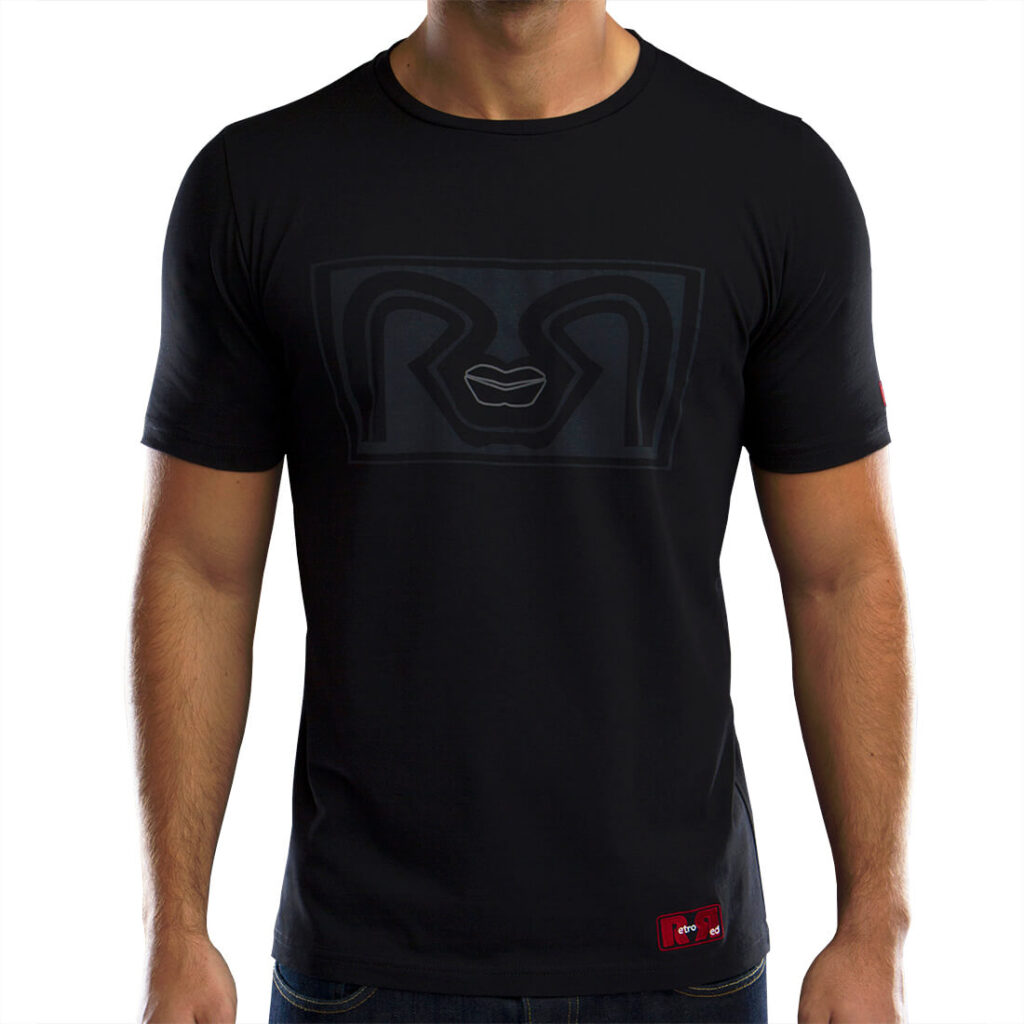 White Abstract Faces Shirt - M