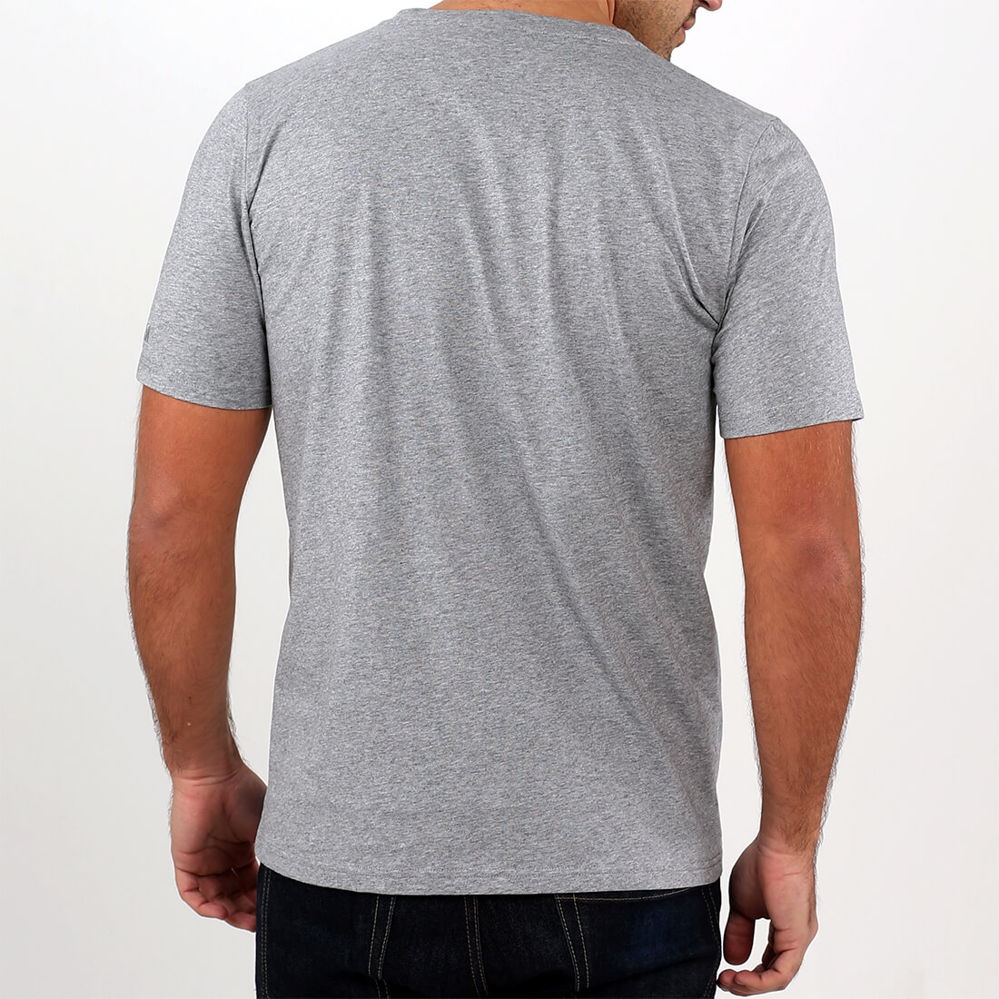 Men's Grey T-shirt | Melange Grey Cotton T-shirts | Retro Red