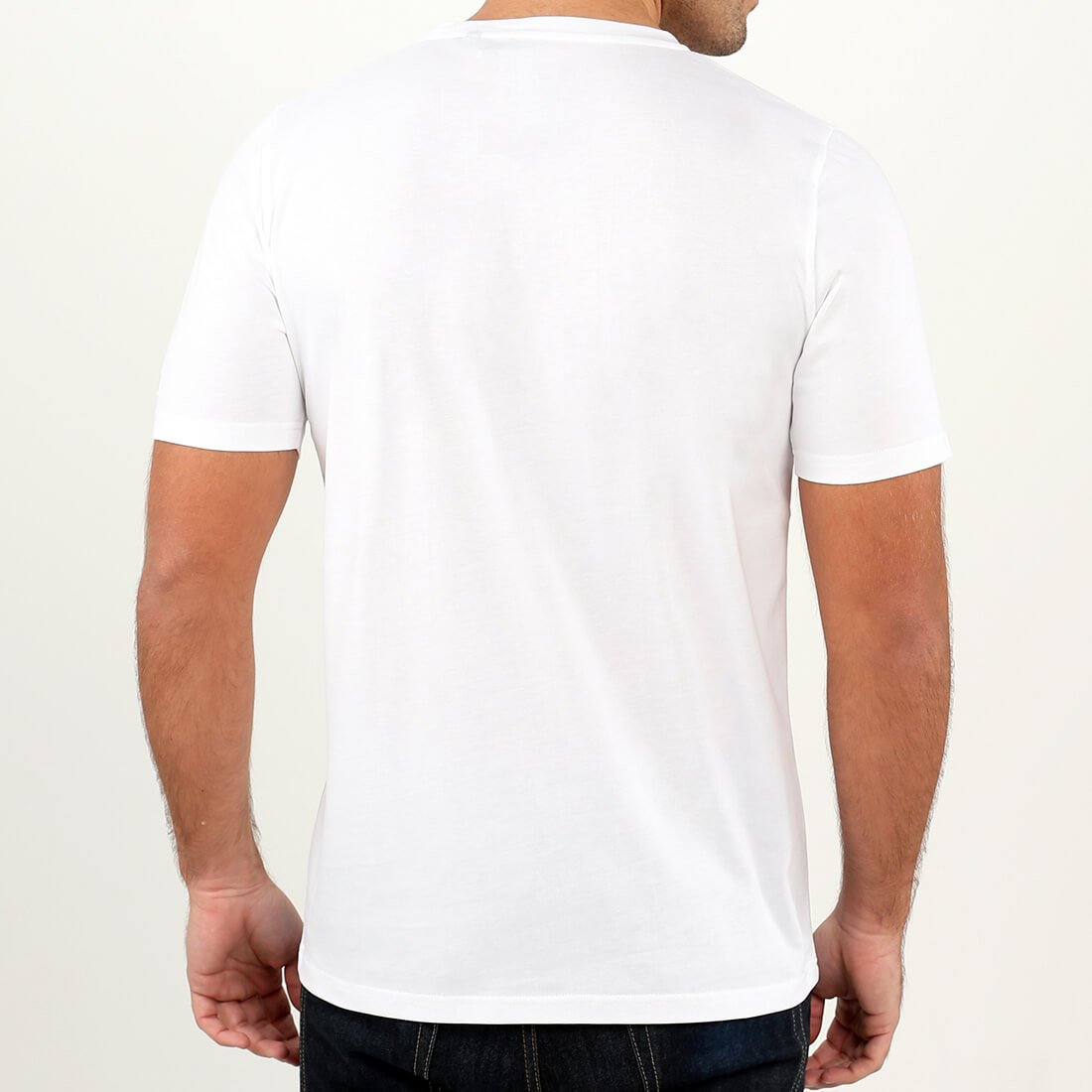Men's White T-shirt | Supima Cotton T-shirts | Retro Red