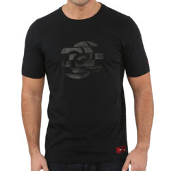 Black Abstract Circle Gel Print T-shirt