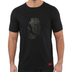 Black Abstract Face Gel Print T-shirt