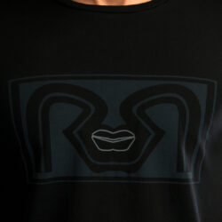 Black Slim Fit RR Lips T-shirt