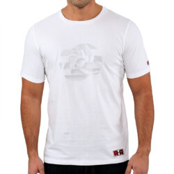 White Abstract Circle Gel Print T-shirt