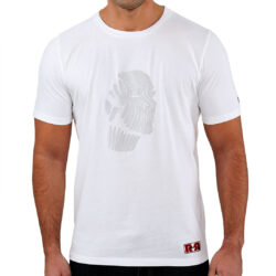 White Abstract Face Gel Print T-shirt